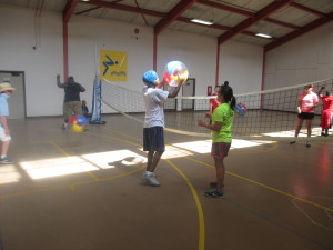 Participants play Beach Volleyball in the gym!