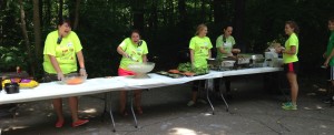 Getting ready to serve the delicious Camp Cookout!