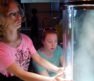 Betty and Becca were fascinated by the tornado exhibit at the Museum of Science and Industry!
