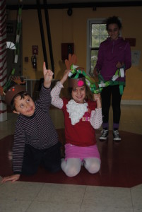 Logan & Lilly acting as reindeer! 