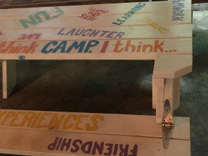 A bench with different thoughts about camp