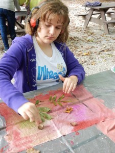 We worked on some leaf art projects on Saturday. 